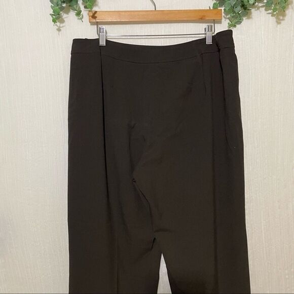 Talbots · 16W · Dress Stretch Wide-Leg Trousers · Brown · Side-Zip Slacks - Picture 3 of 7